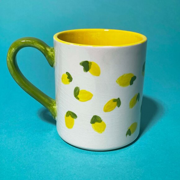Hand-Painted Lemon Ceramic Coffee Mug | Whimsical Kitchen Decor - Picture 1 of 2